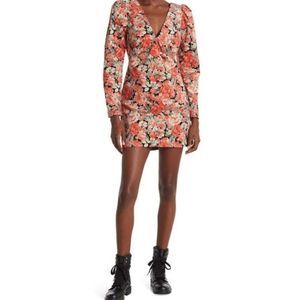 Free People Kapowski floral print corduroy long sleeve mini Dress